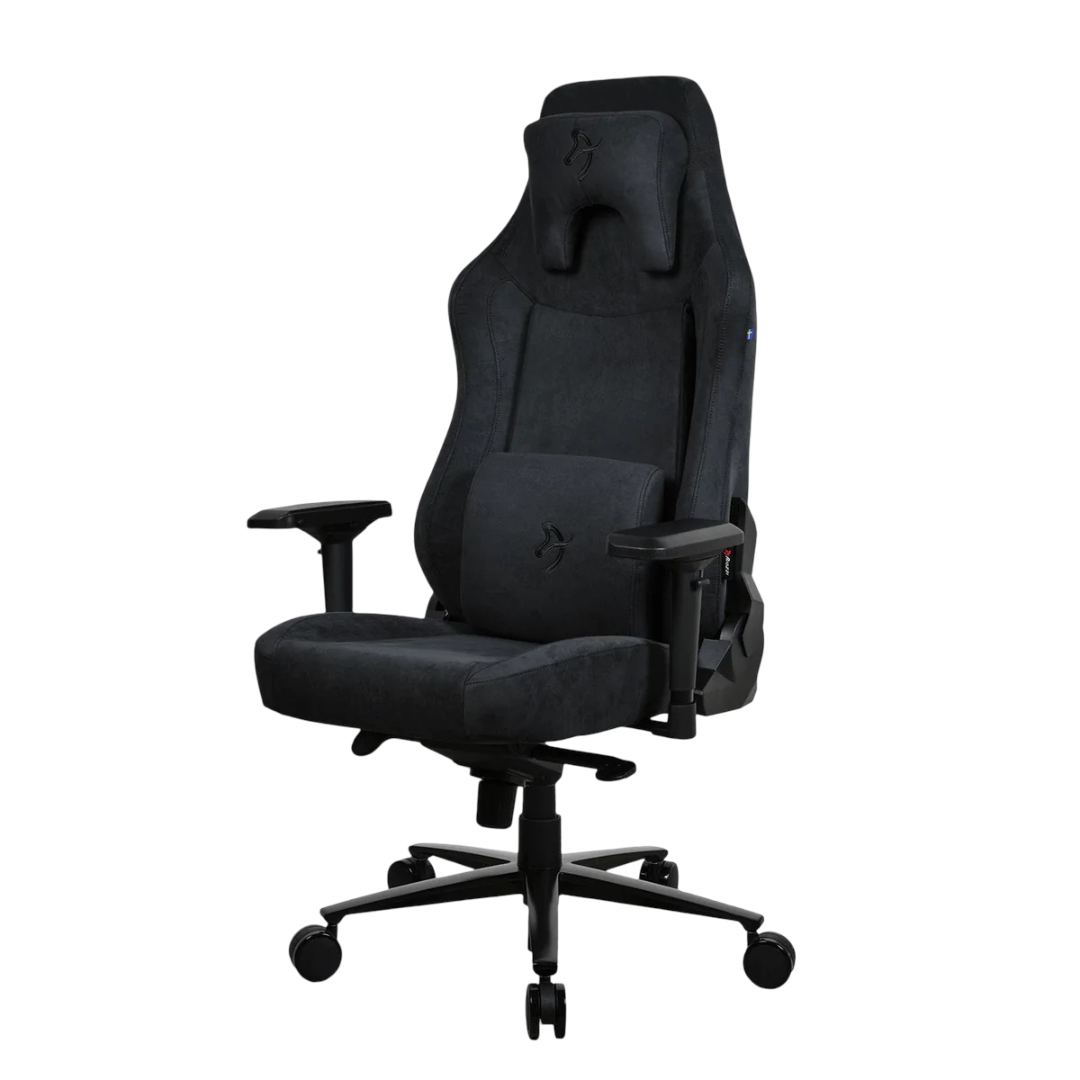 Arozzi Vernazza XL Supersoft Fabric Gaming Chair - Pure Black - VERNAZZA-XL-SPSF-PBK