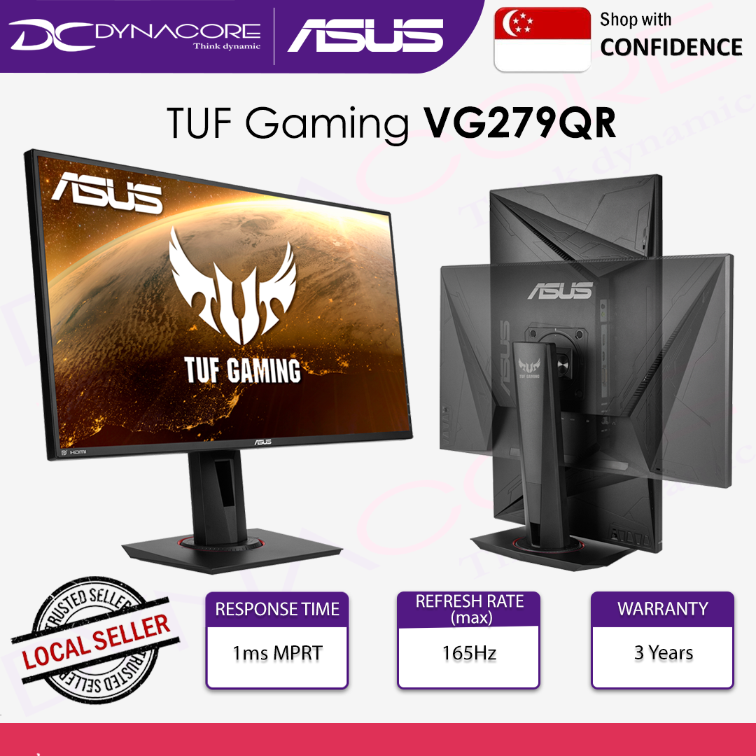 ASUS TUF Gaming VG279QR Gaming Monitor – 27 inch Full HD (1920 x 1080), 165Hz, Extreme Low Motion Blur™, G-SYNC Compatible ready, 1ms (MPRT), Shadow Boost - ASUSVG279QR