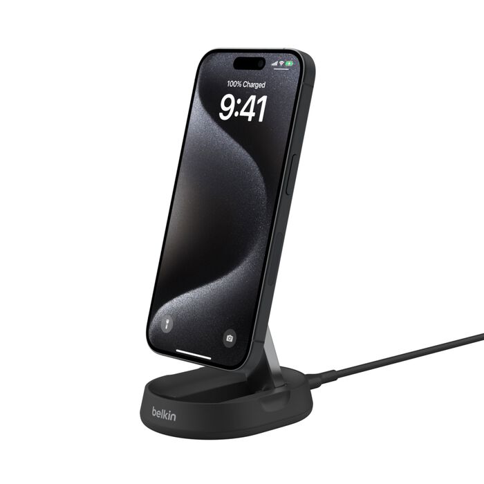 BELKIN QI2 WIRELESS CHARGING 15W TRAVEL STAND BLK - 745883868377