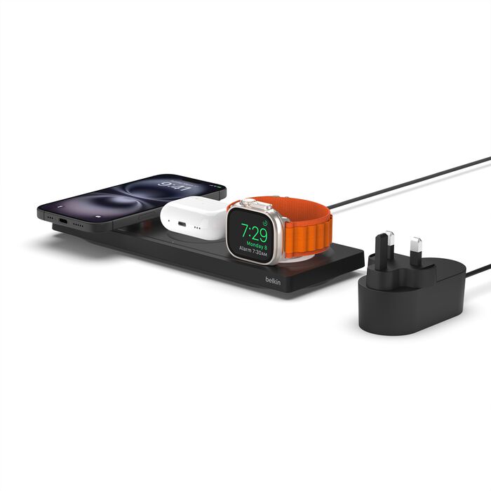 BELKIN BC 3IN1 W/LESS CHARGING PAD W/ MAGSAFE BLK - 745883826568