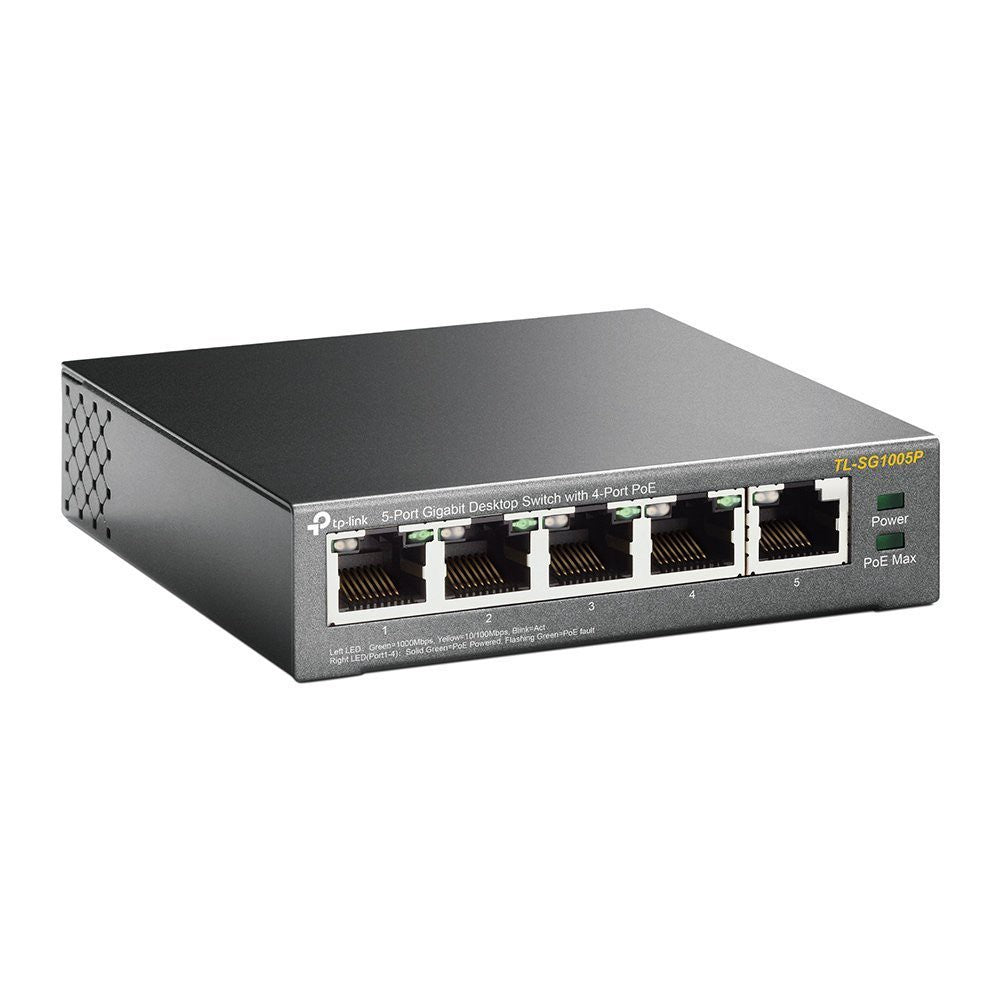 TP-Link TL-SG1005P 5-Port Gigabit Desktop Switch with 4-Port PoE - 6935364083212