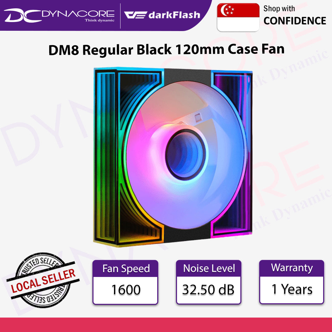 DarkFlash 120 x 120 mm DM8 Black ARGB Fan - 4711527001444