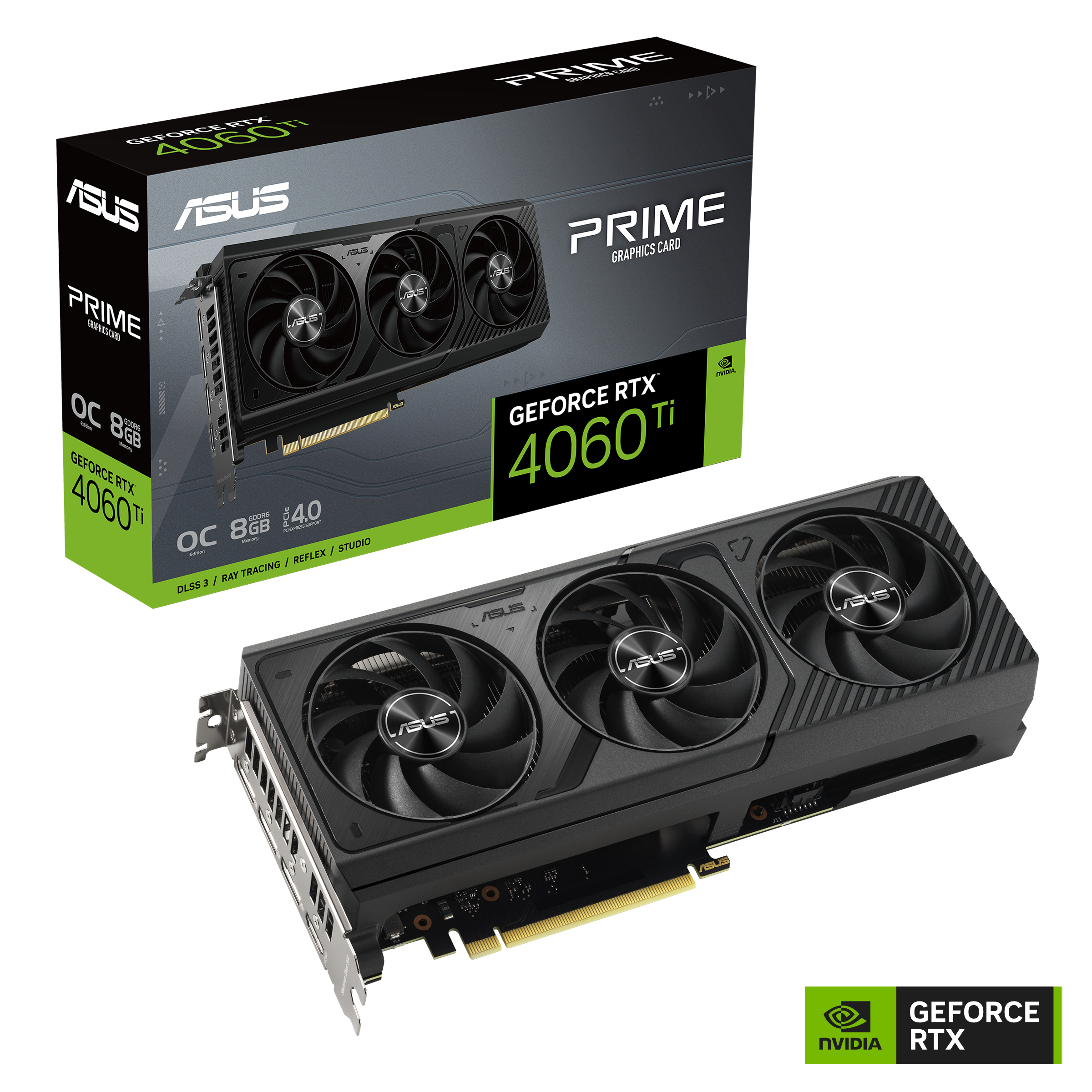 ASUS PRIME RTX4060Ti O8G OC TRIPLE FAN GDDR6 GPU(3YRS) - 4711387665992
