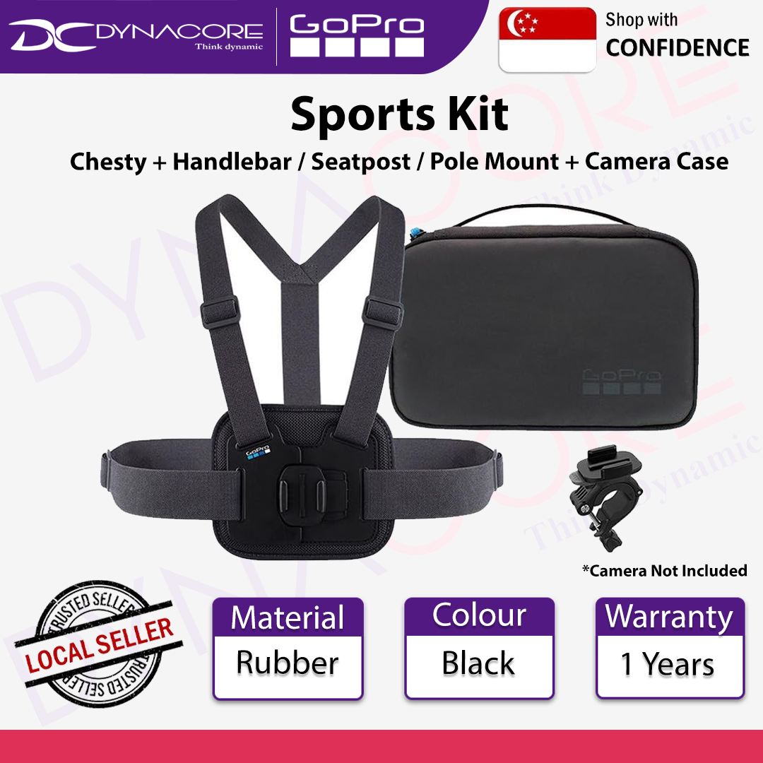 GOPRO SPORTS KIT Chesty + Handlebar / Seatpost / Pole Mount + Camera Case - AKTAC-001 - 818279023459