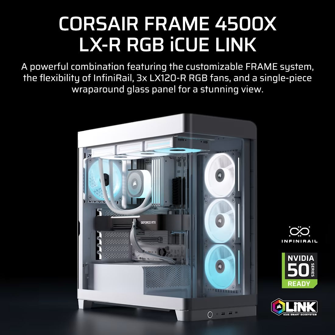 Corsair AIR 5400 RS-R ARGB Tempered Glass Mid-Tower - White - CS-CC-9011319-WW