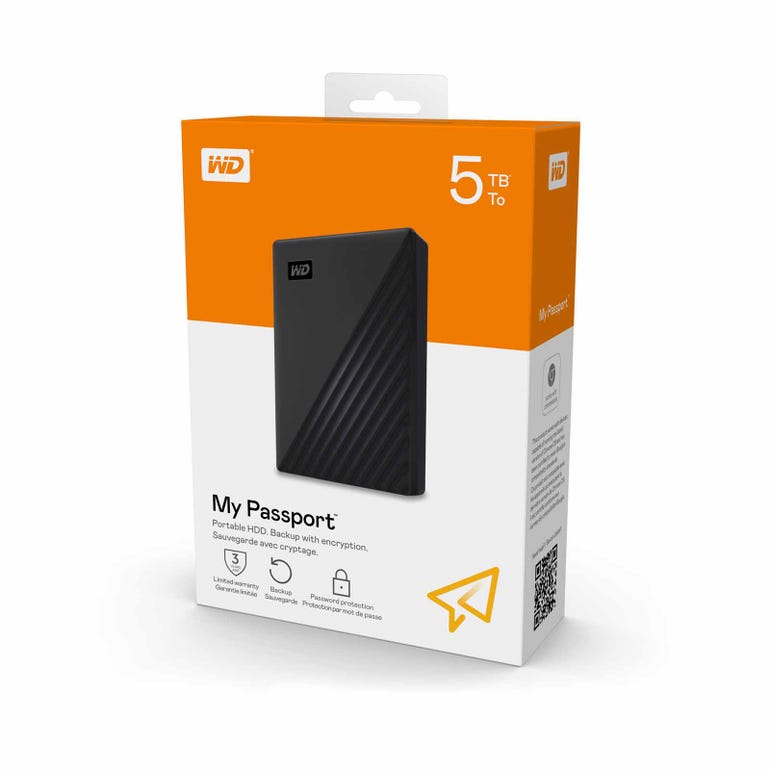 WD MY PASSPORT WORLDWIDE 5TB BLACK USB3.0 PORTABLE HDD(3YRS BY ONLINE) - 718037868448