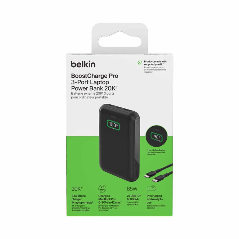 BELKIN BPB020BTBK BOOSTCHARGE PRO 3-PORT LAPTOP POWERBANK 20K - 745883887064