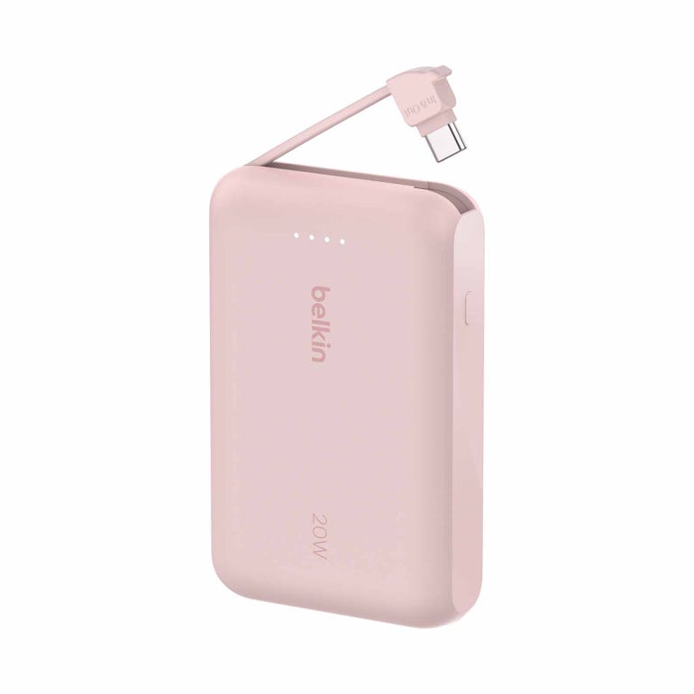 BELKIN BPB021FQPK POWERBANK 10K W/ CABLE PINK PD 20W - 745883896387