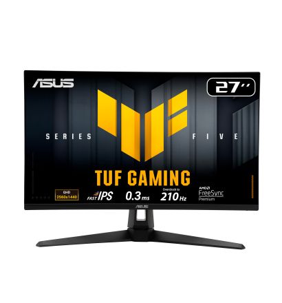 ASUS TUF Gaming Series 5 - VG27AQ5A Gaming Monitor – 27-inch, QHD(2560x1440), 210Hz(OC), Fast IPS, ELMB SYNC, 0.3ms GTG (min.), Stereo speaker, DisplayWidget Center, Gaming AI - ASUSVG27AQ5A