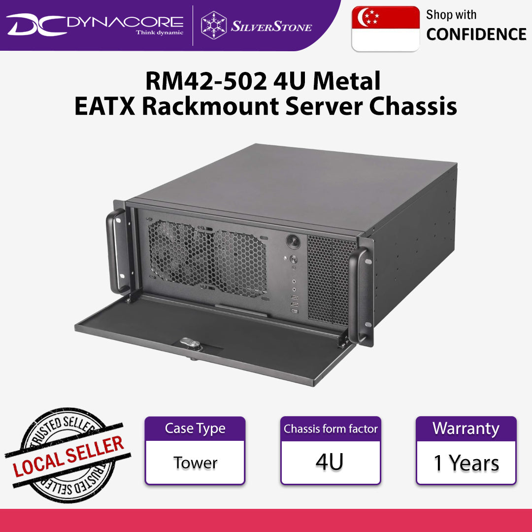SilverStone RM42-502 4U Metal EATX Rackmount Server Casing With Liquid Cooling Compatibility - SST-RM42-502