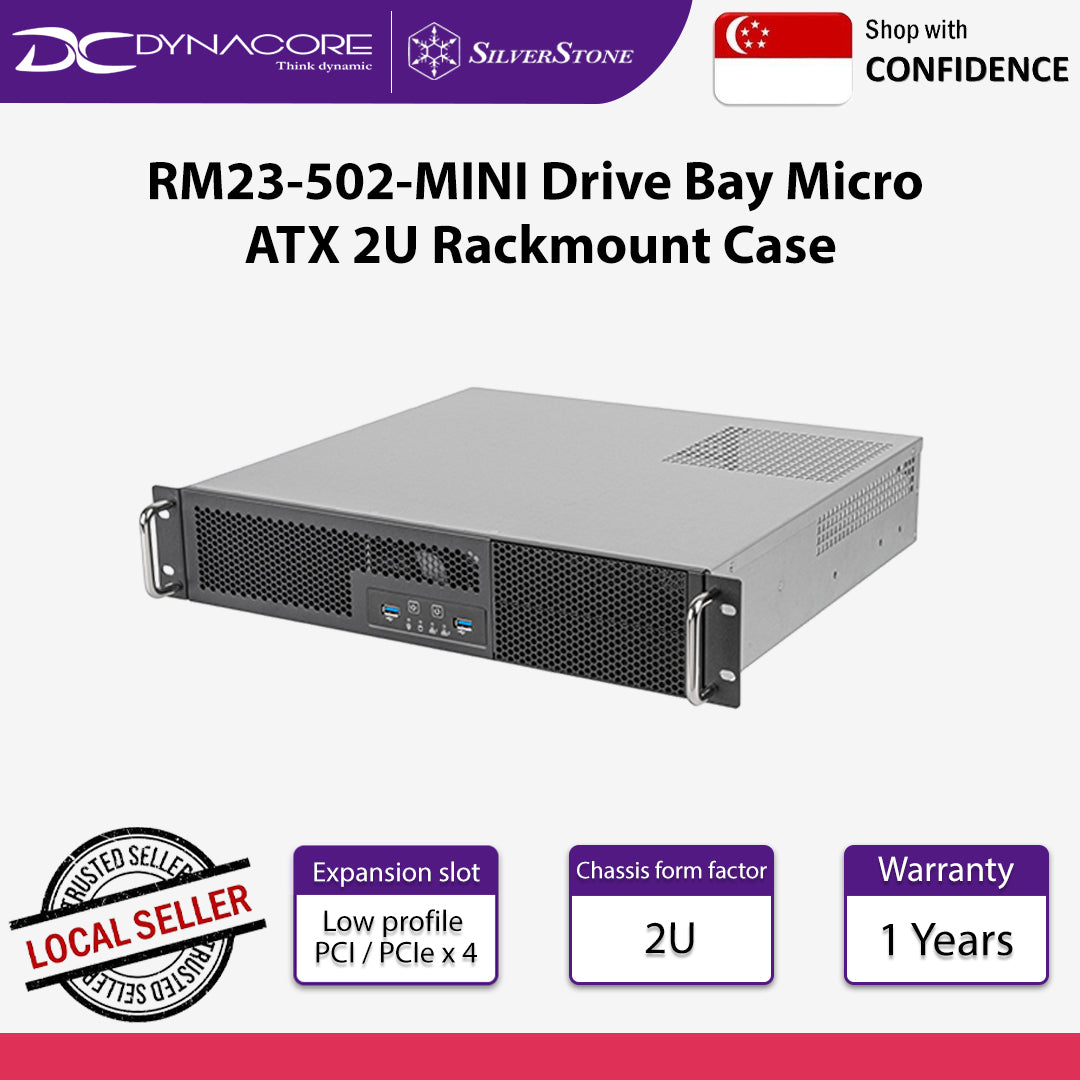 SilverStone RM23-502-MINI Drive Bay Micro ATX 2U Rackmount Case - SST-RM23-502-MINI