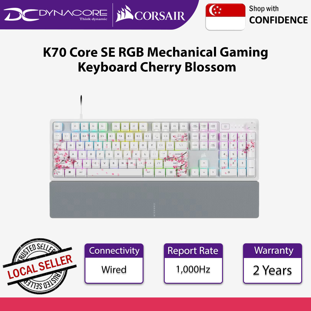 Corsair K70 Core SE RGB Mechanical Gaming Keyboard Cherry Blossom - 840006679950