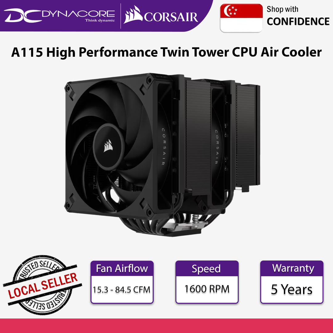 Corsair A115 High Performance Twin Tower CPU Air Cooler - 840006692843