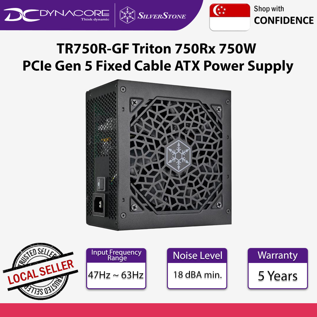 SilverStone TR750R-GF Triton 750Rx 750W PCIe Gen 5 Fixed Cable ATX Power Supply - SST-TR750R-GF