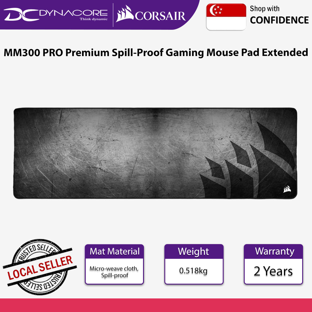 Corsair MM300 PRO Premium Spill-Proof Gaming Mouse Pad Extended - 840006629498