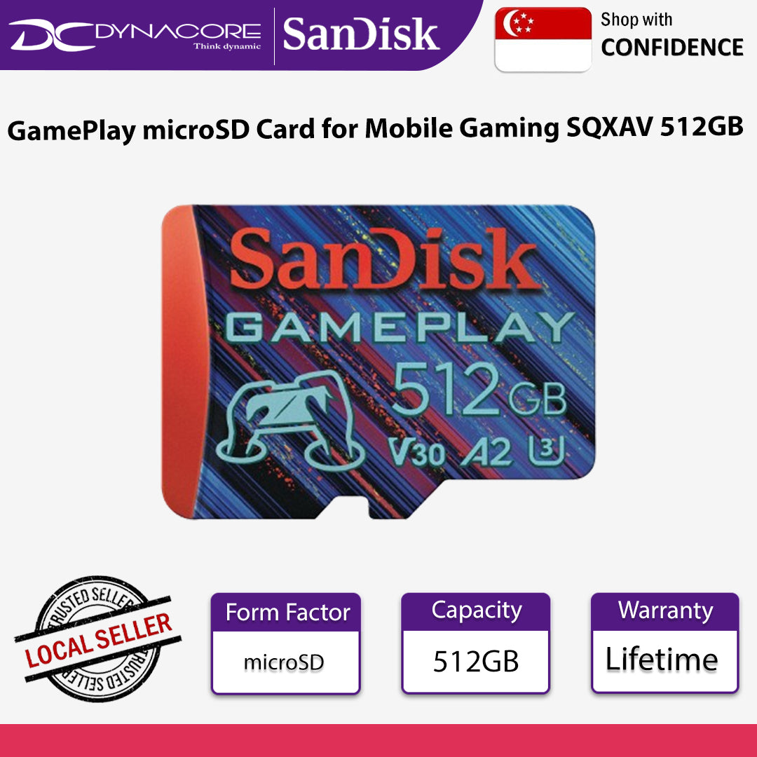 SanDisk GamePlay microSD Card for Mobile Gaming SQXAV 512GB