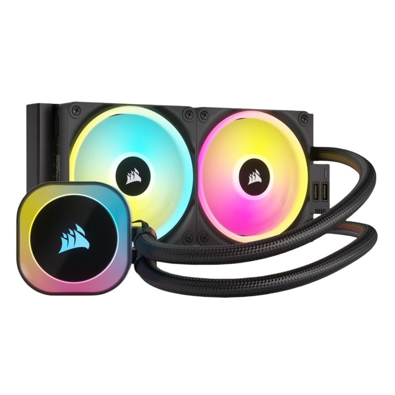 Corsair iCUE LINK H100i QX120 RGB Fans 240mm Radiator RGB AIO Liquid CPU Cooler - Black - 840006665816
