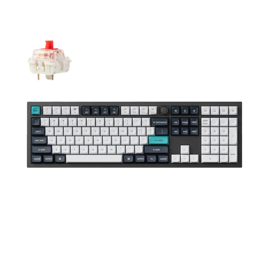 Keychron Q6 Max QMK/VIA Wireless Custom Mechanical Keyboard - Carbon Black - Gateron Jupiter Red - 4895248865742