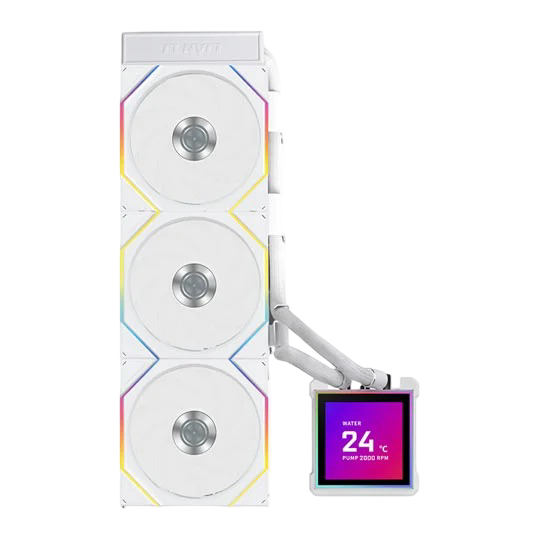 Lian Li Hydroshift II LCD-S 360TL All-in-One CPU Liquid Cooler with LCD Display White - 4718466021373