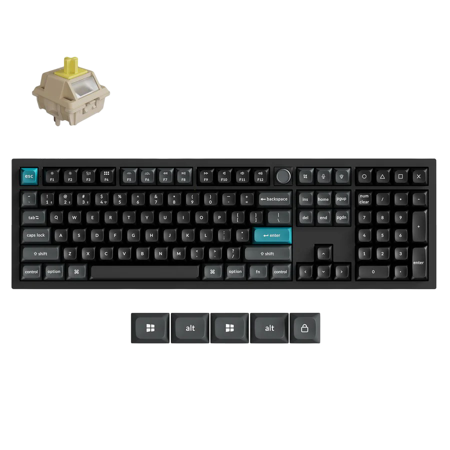 Keychron Q6 Ultra 8K Wireless Custom Mechanical Keyboard Black Silk POM Banana Switch - 4894979048622