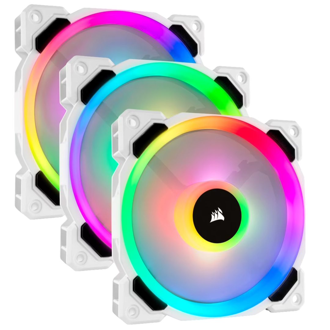 Corsair LL120 RGB 120mm Dual Light Loop White RGB LED PWM Fan Triple Pack - CS-CO-9050092-WW