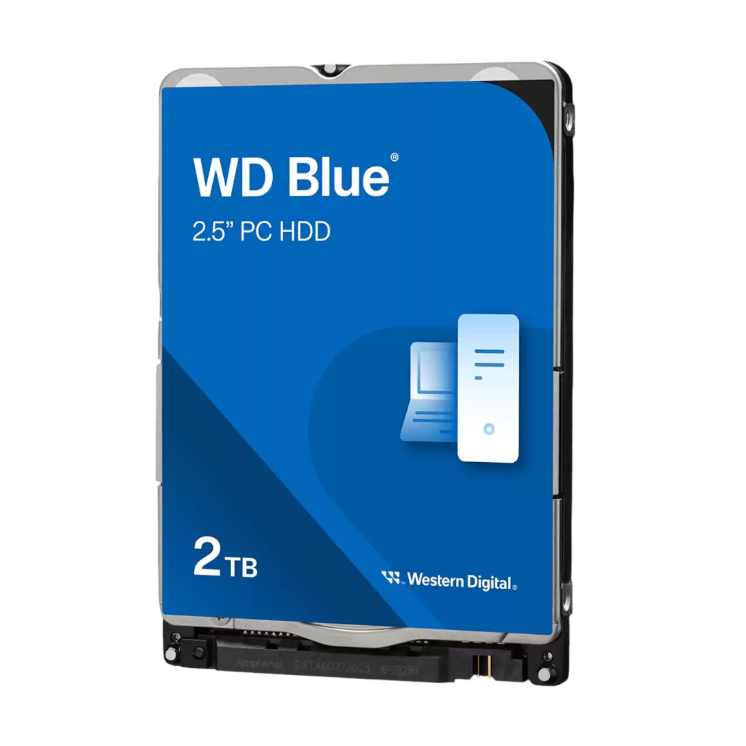 Western Digital WD Blue 2.5" 7mm 2TB 5400RPM SATA HDD. Interface: SATA. Capacity: 2TB - WD20SPZX