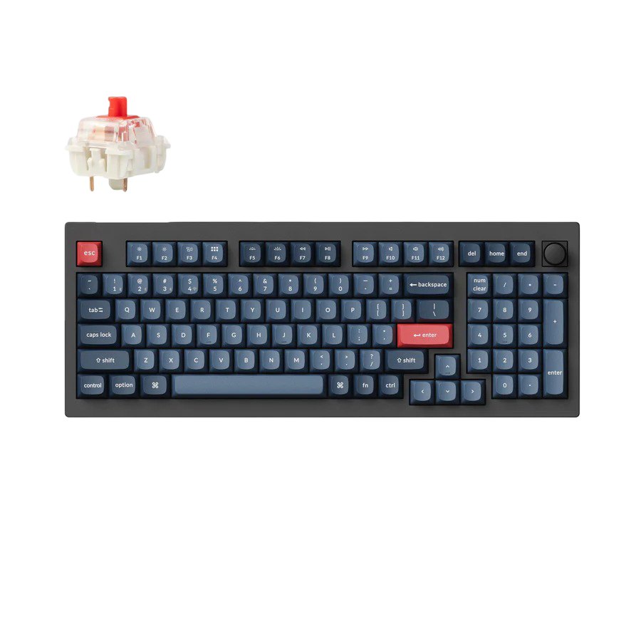 Keychron V5 Max QMK/VIA Wireless Custom Mechanical Keyboard - Carbon Black - Gateron Jupiter Red - 4895248861720