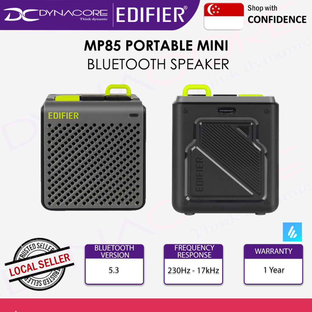 EDIFIER MP85 PORTABLE MINI BLUETOOTH SPEAKER - GREY - 6923520269853