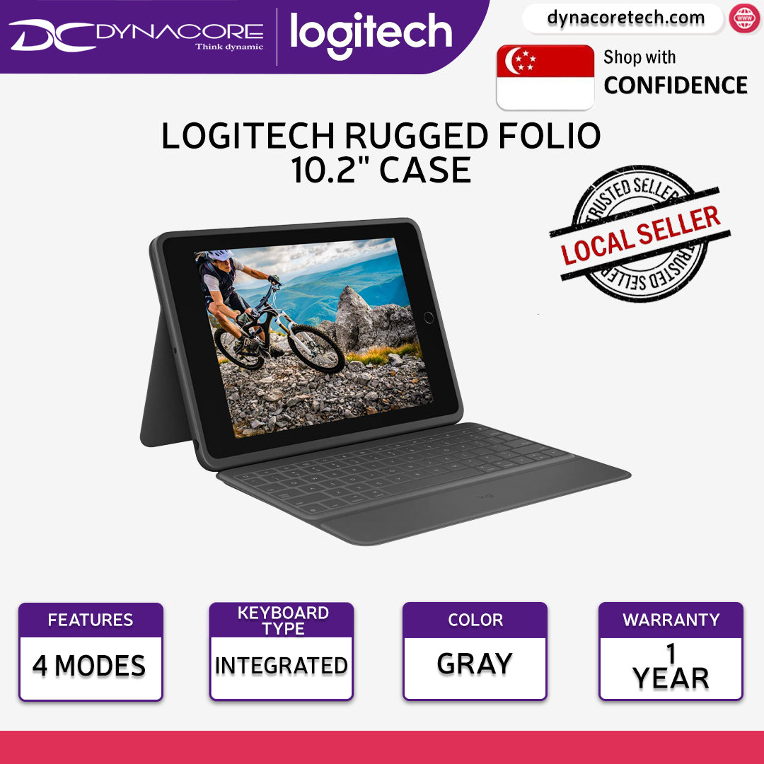Logitech Rugged Folio 10.2" Protective Keyboard Case for iPad 7th / 8th / 9th Gen 920-009458 - 097855154392