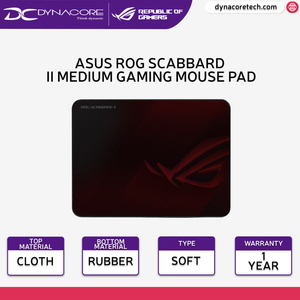 ASUS Rog Scabbard II Medium Gaming Mouse mat,Black - 4711081249054