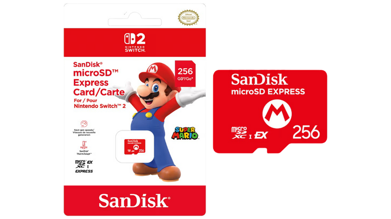Nintendo Switch 2 SanDisk 256GB MicroSD Express Mario Edition - 619659215330