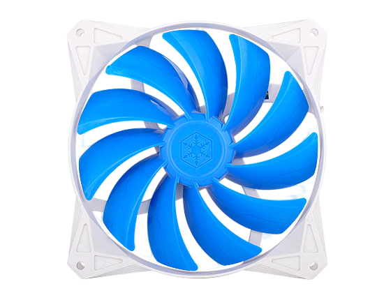 SilverStone FQ122 120mm Ultra Quiet PWM Fan Blue Blade White Frame - SST-FQ122