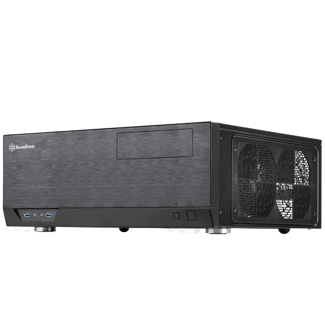 SilverStone GD09B Home Theater Computer Case HTPC with Faux Aluminum Design for ATX - SST-GD09B