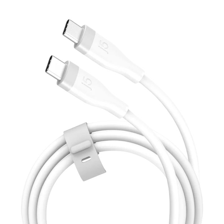 J5create USB-C® 60W Liquid Silicone Fast Charging Cable (Pure White) - JUCX17W - 4712795087901