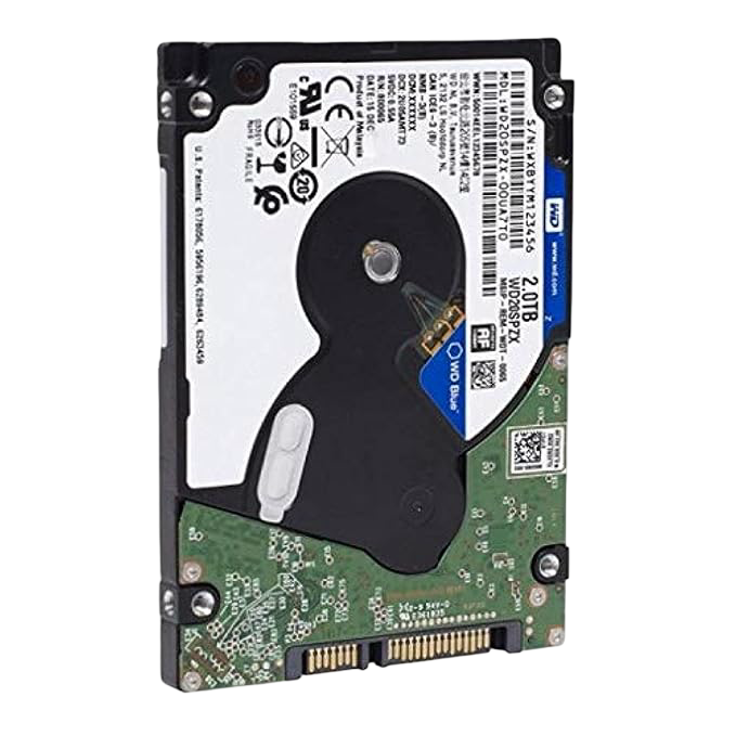 Western Digital WD Blue 2.5" 7mm 2TB 5400RPM SATA HDD. Interface: SATA. Capacity: 2TB - WD20SPZX