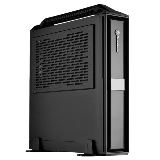 SilverStone ML08B-H Mini-ITX Slim Small Form Factor PC Case with Handle Black - SST-ML08B-H