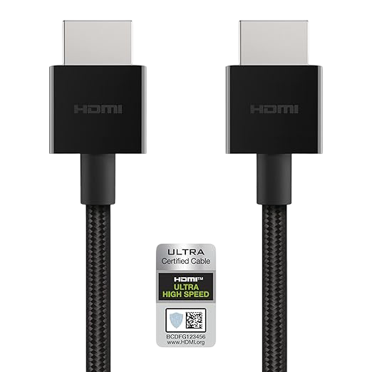 Belkin 4K Ultra High Speed HDMI 2.1 Cable - 1M | Data Transfer Rate 48 Gigabits Per Second | Frequency 120 Hz - 745883767465