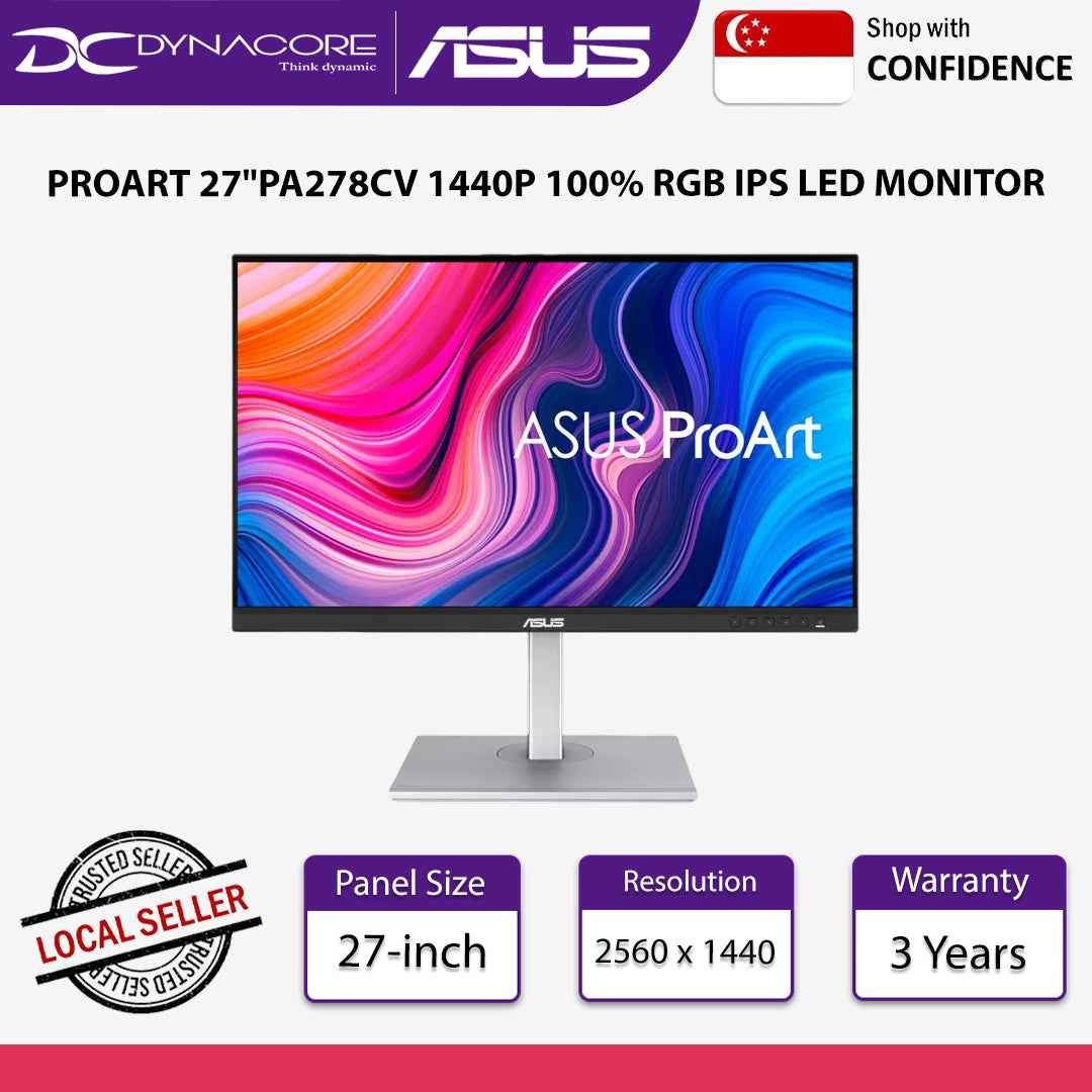 ASUS ProArt Display PA278CV 27 Inch IPS 75Hz 5ms Professional Monitor - ASUSPA278CV