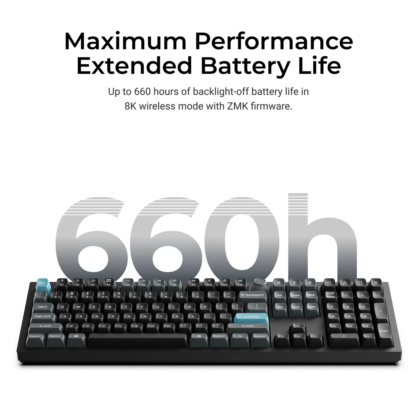 Keychron Q6 Ultra 8K Wireless Custom Mechanical Keyboard Black Silk POM Banana Switch - 4894979048622