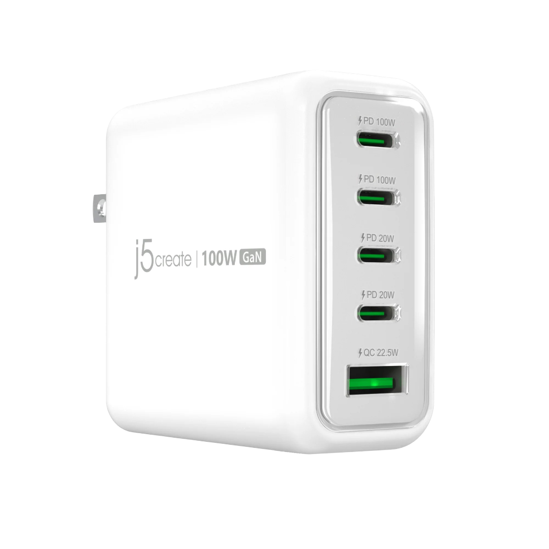 J5CREATE 100W GAN USB-C 5-PORT CHARGER - JUP53100F - 4712795089370