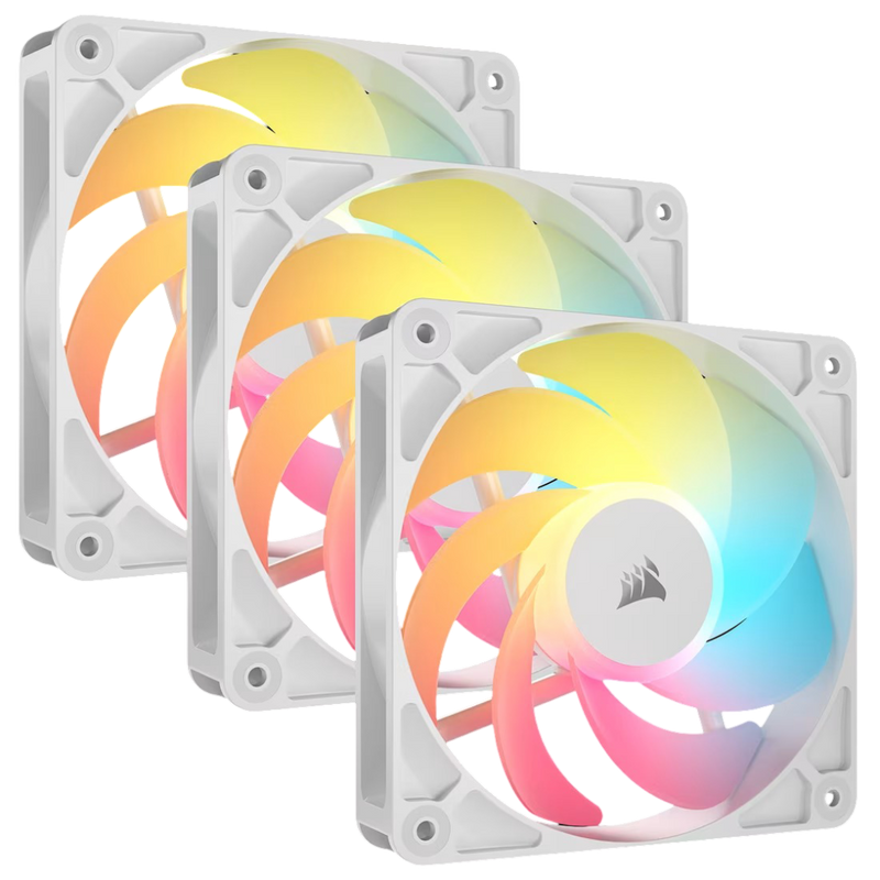 Corsair RS120-R ARGB 120mm PWM Reverse Fans Triple Pack - White - 840440494676