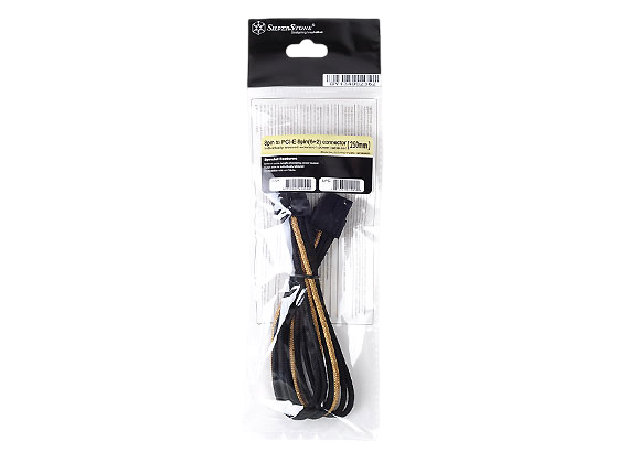 SilverStone PP07-PCIBG Sleeved Extension Power Supply Cable with 1 x 8-pin PCIe to 8-pin PCIe Connector - Black Gold - SST-PP07-PCIBG