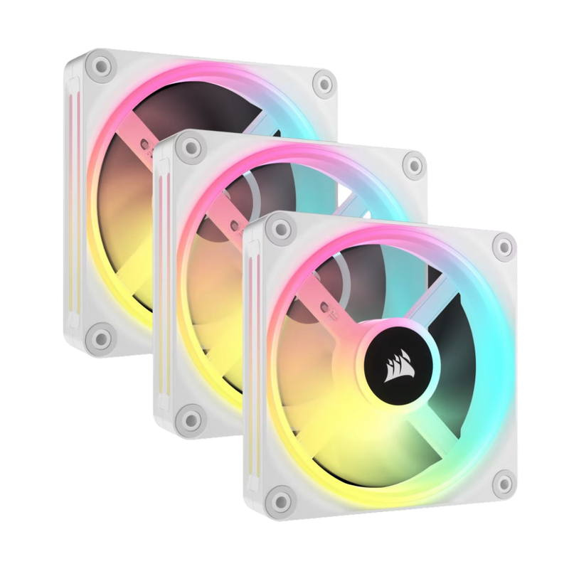 Corsair iCUE LINK QX120 RGB 120mm Magnetic Dome RGB Fan Starter Kit Triple Pack - White - 840006697985