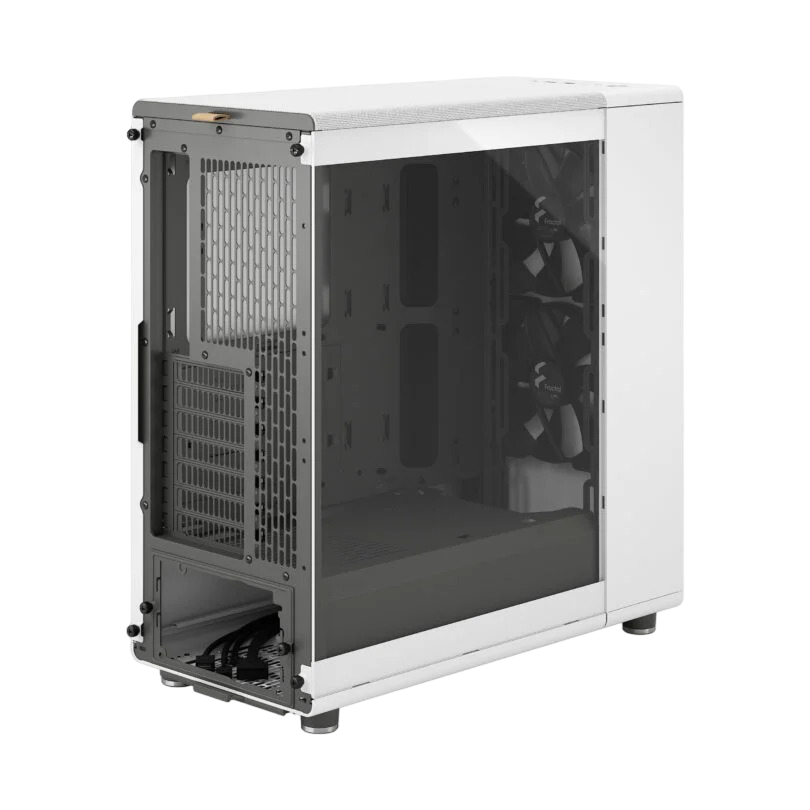Fractal Design North Chalk White Mid Tower PC Case Clear Tempered Glass Oak Wood Front - FDNORTHCHKWHTTG