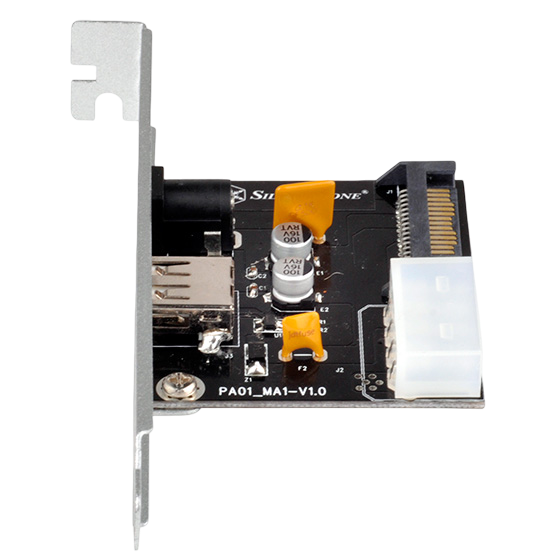 SilverStone ECP01 Dual output Power Adapter Card with 12V DC jack Up to 5A and 5V USB Type-A Port - SST-ECP01