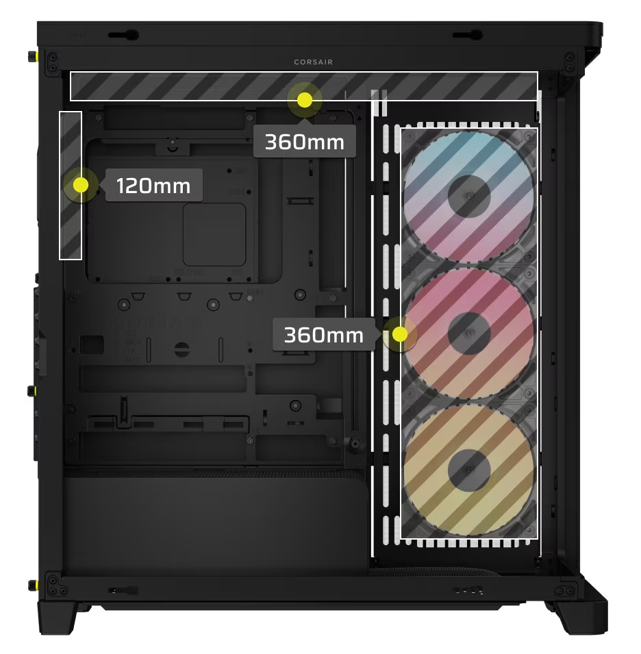 Corsair Frame 4500X RS-R ARGB Panoramic Glass Mid-Tower PC Case Black - CRFRAME4500XRSARGBBK