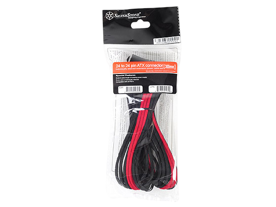 SilverStone PP07-MBBR Extension Power Supply Cable with Motherboard 24 Pin Connector - Black Red - SST-PP07-MBBR