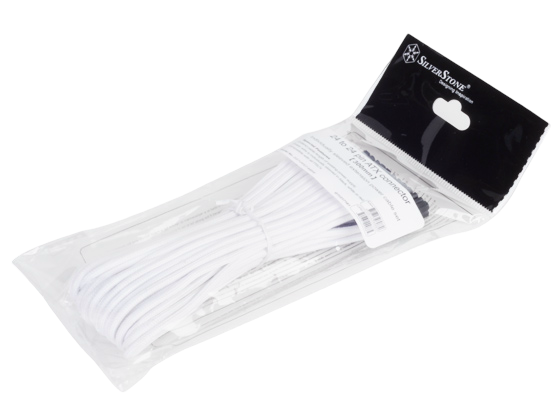 SilverStone PP07-MBW Motherboard 24Pin to 24Pin Sleeved Power Extension Cable - White - SST-PP07-MBW