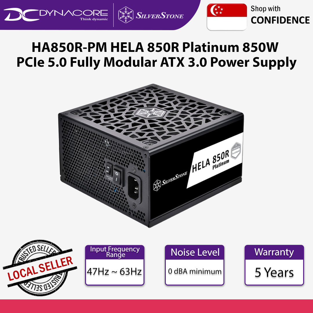 SilverStone HA850R-PM HELA 850R Platinum 850W PCIe 5.0 Fully Modular ATX 3.0 Power Supply - SST-HA850R-PM