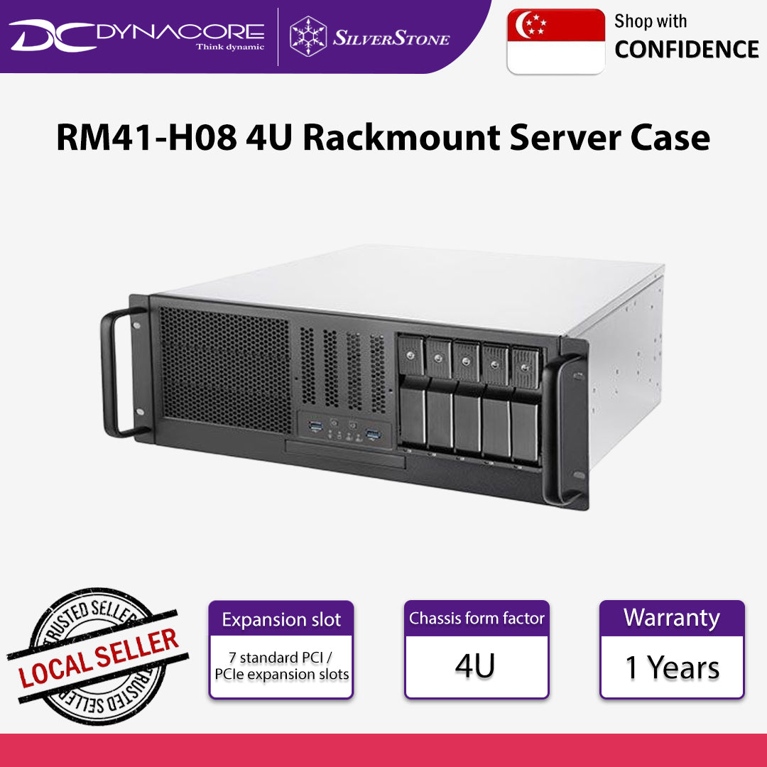 SilverStone RM41-H08 4U Rackmount Server Case support up to SSI-CEB and ATX - SST-RM41-H08